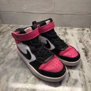 Nike Court Borough Mid 2 PSV Kids Sneakers Pink Black Size 12C HV0935-100
